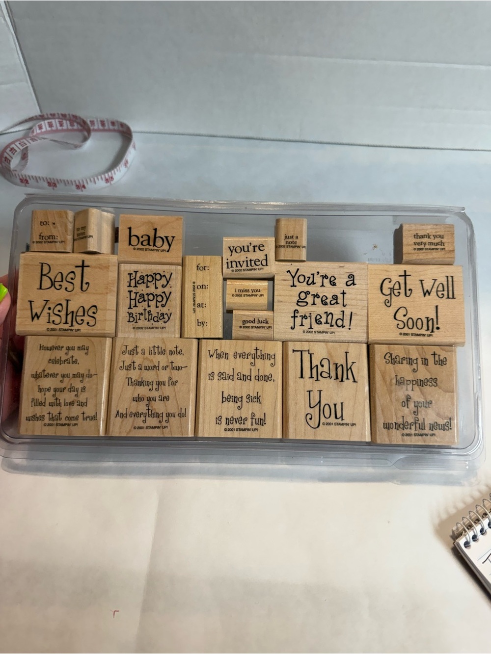 Stampin' Up! "All Year Cheer 3 III" 2002 Set Of 14 Woode Rubber Stamps
